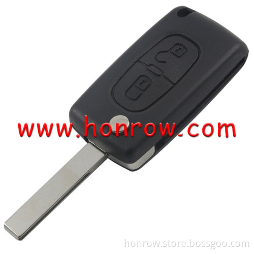 Citroen 407 blade 2 buttons flip remote car key shell ( HU83 Blade - 2Button - No battery place )